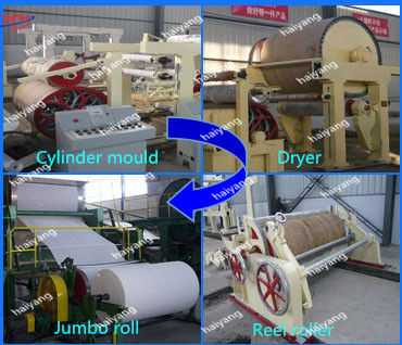 5 -6T/D-Pulp en Papierafval die Jumbo het Papierbroodje recycleren die van het Broodjestoiletpapier Machine maken