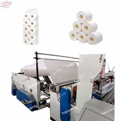 Automatisch Toiletpapierdocument Broodje die het Omzetten opnieuw opwinden Makend Machine met het Perforeren en het In reliëf maken